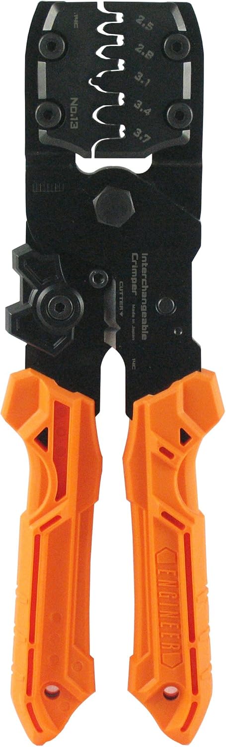 ENGINEER Precision Crimping Tool (Size L) Made in Japan Handy Crimper with Interchangeable Die Set: PAD-13