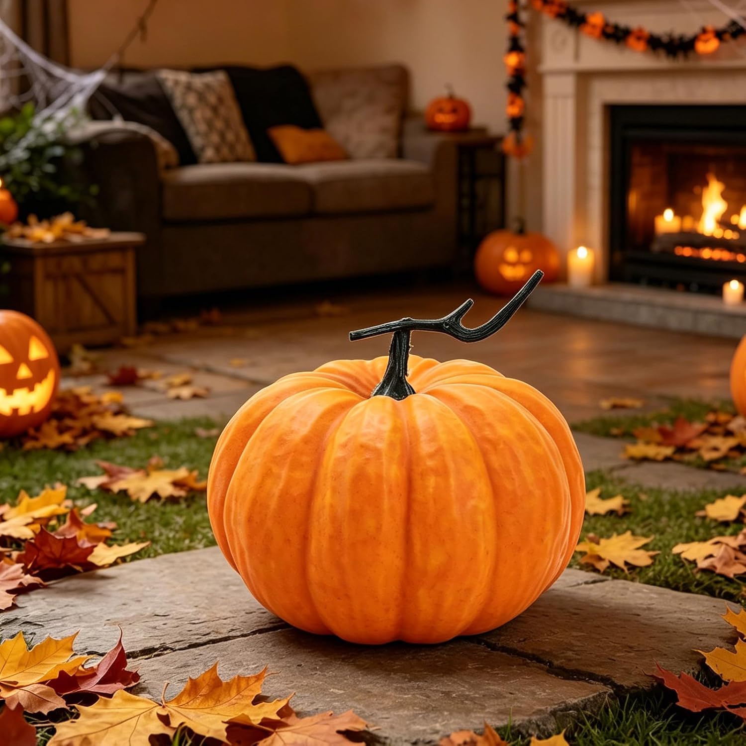 Amosfun 24pcs Plastic Pumpkin Stems Fake Handles Halloween Fall Party Decor image 5