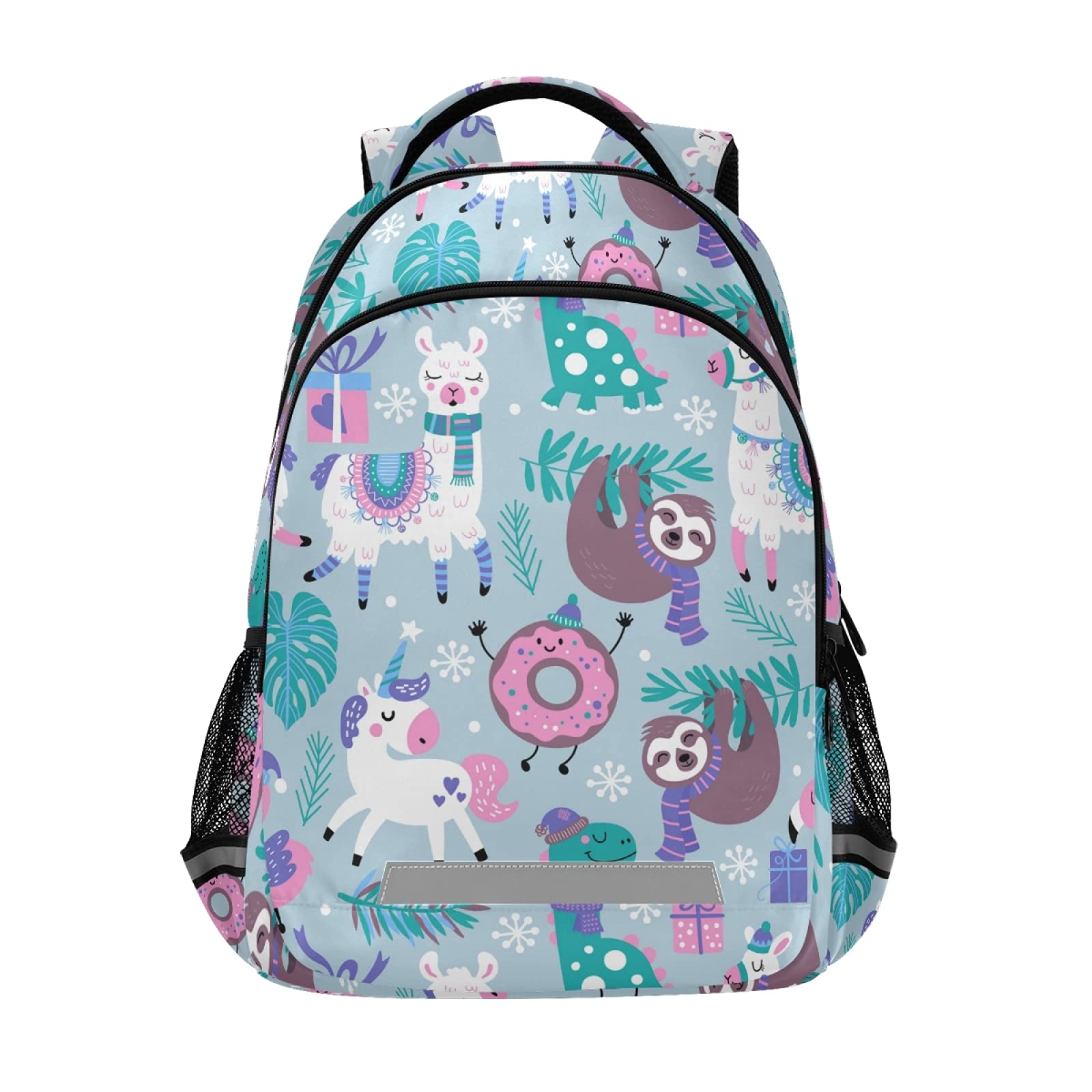 Animals Llama Sloth Dinosaur Backpack for Students Boys Girls School Bag Travel Daypack Rucksack