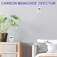 Vista 4 de Detector de monóxido de carbono con pantalla LCD digital, alarma detector de CO con batería reemplazable, botón de restablecimiento de prueba