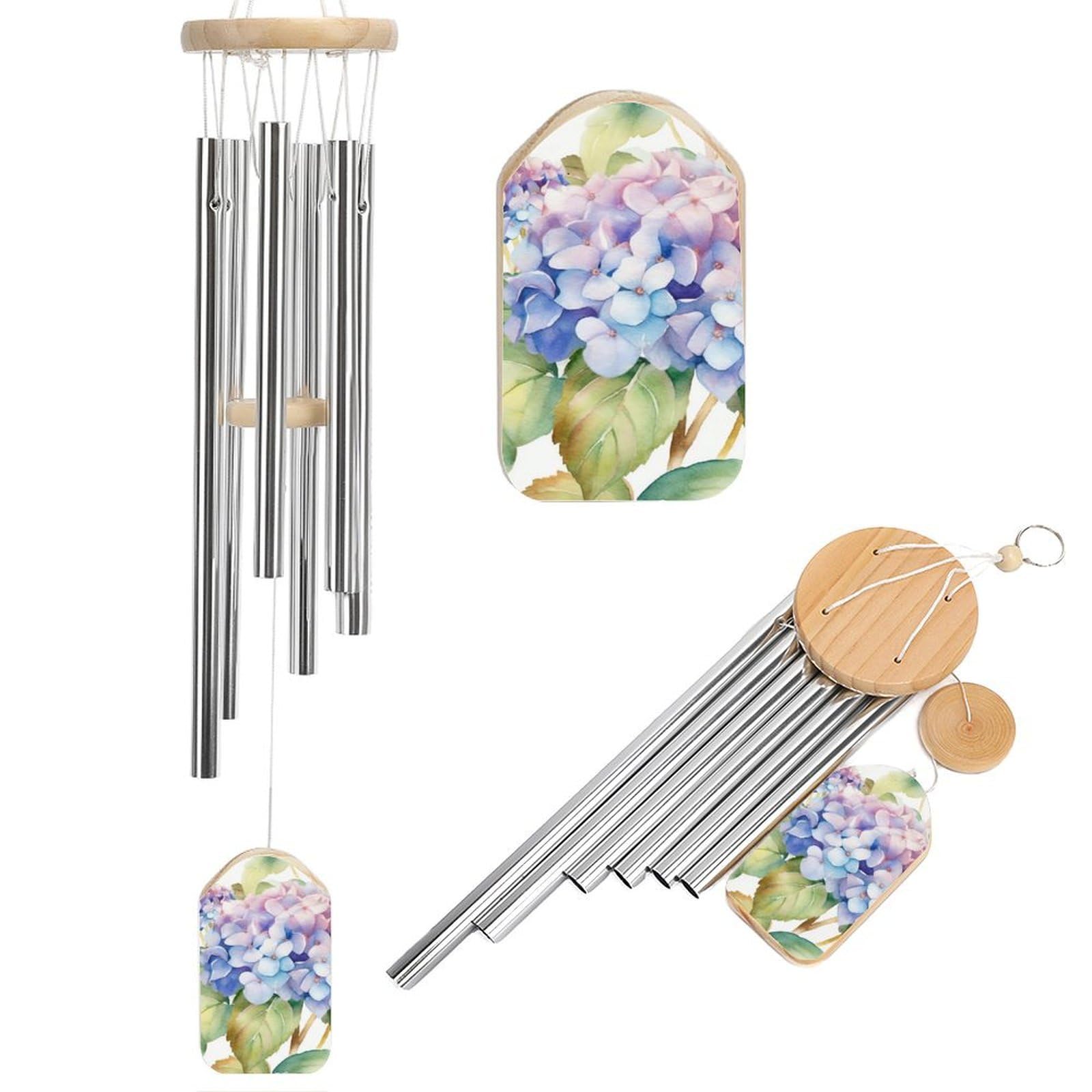 Carillon à vent hortensia de 52,1 cm idéal pour harmoniser votre jardin