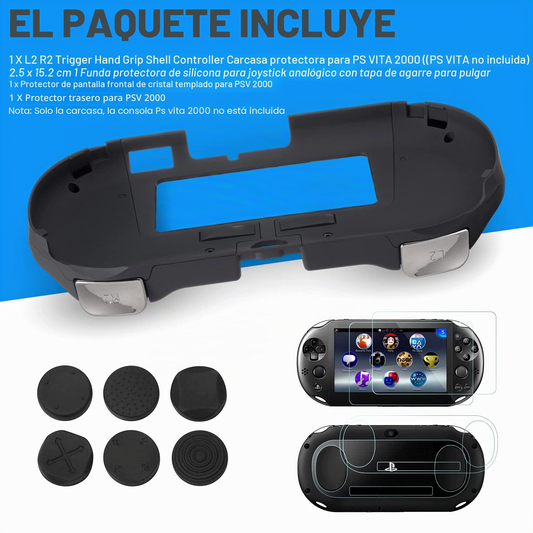JOLANCO - Funda Protectora para Sony PlayStation PS Vita 2000 PSV 2000