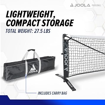 JOOLA Symmetry Portable Pickleball Net - Regulation Size Indoor & Outdoor Net - Easily Set up Your Pickleball Court, 3 Minute Assembly - Tension Lock System for Height Accuracy - 22ft Length