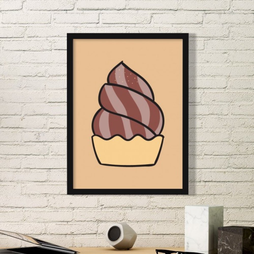 Cadre photo bois noir flocons d'avoine au chocolat pour égayer un mur vide
