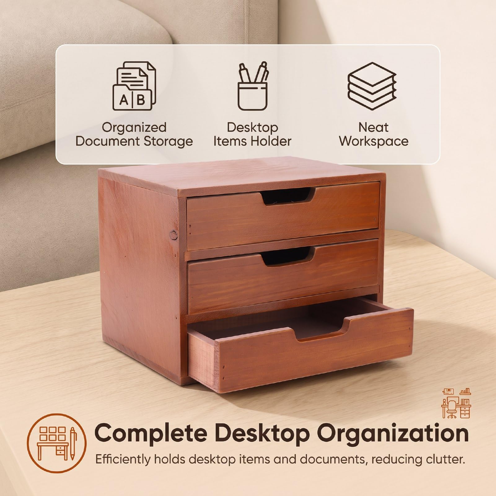 Organizer da Scrivania 3 Cassetti 9,84 X 7,48 X 6,69 in