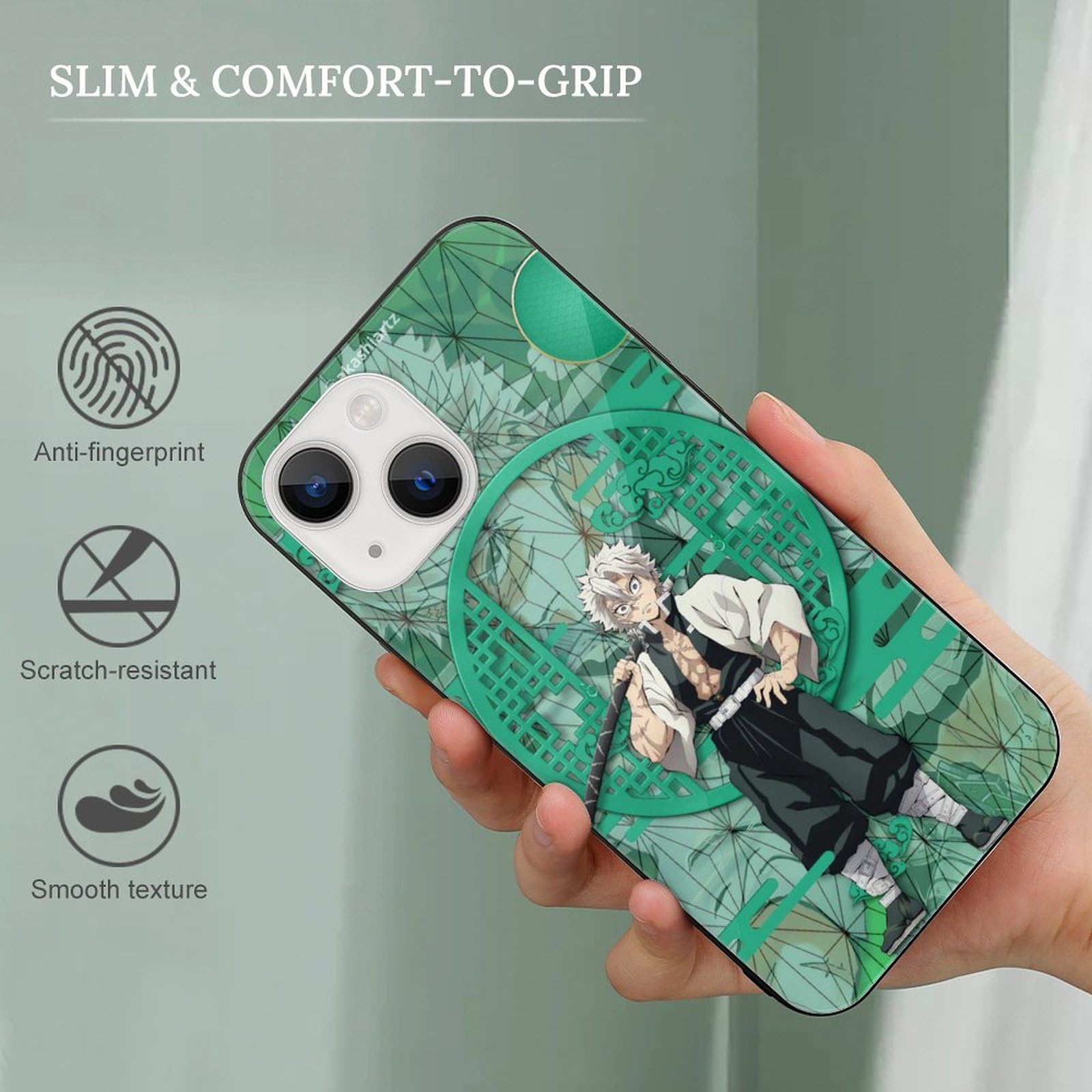 Amazon | 鬼滅の刃（不死川実弥） iPhone 13 ケース アイフォン 13 用