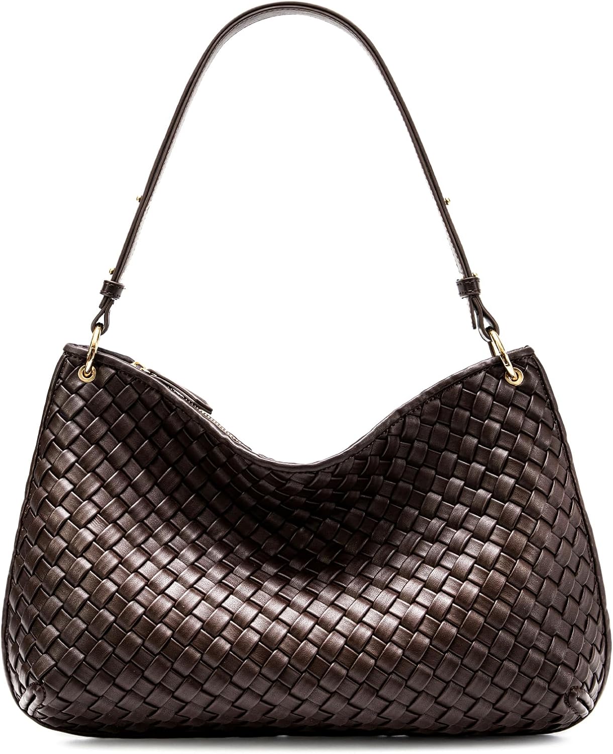 OYLOLA Woven Bag for Women Woven Purse Small Hobo Bag Fashion Shoulder Bag PU Leather Handmade