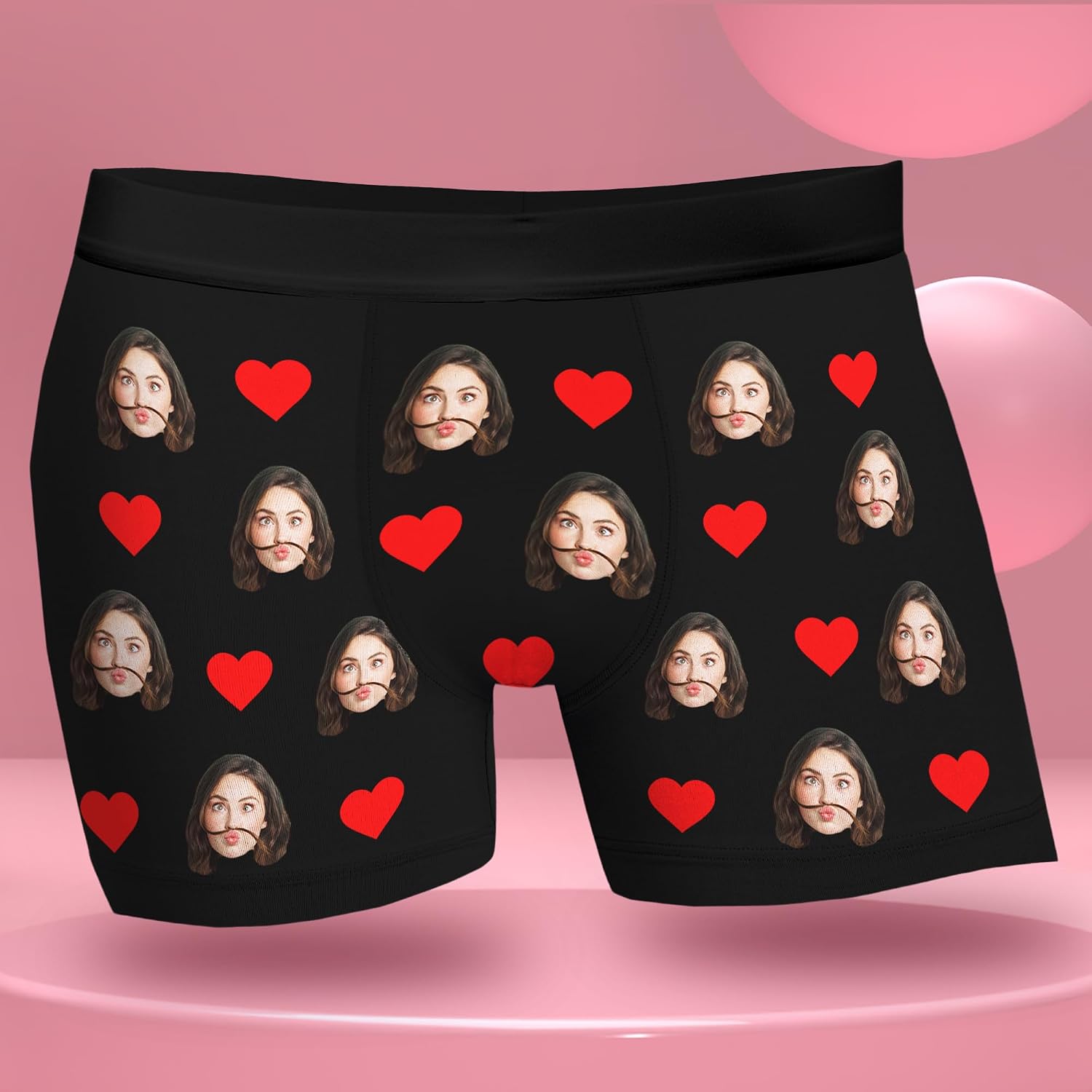 Artsadd Custom Men's Boxer Briefs Personalized Funny Face Shorts Underwear Customized Photo Gift Boyfriend Husband Valentines