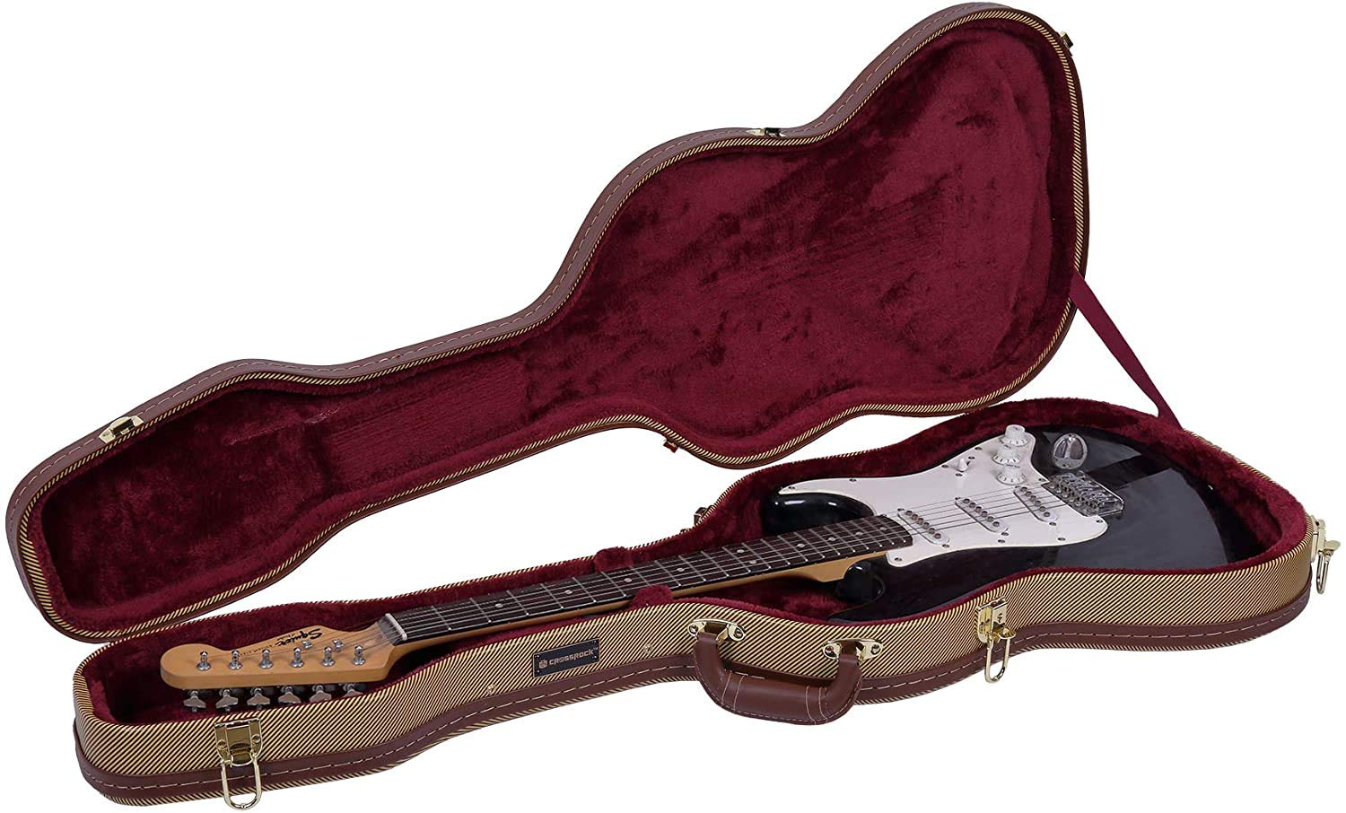 Crossrock E-Gitarrenkoffer für Telecaster/Stratocaster – Vinyl Tweed (CRW620STTW)