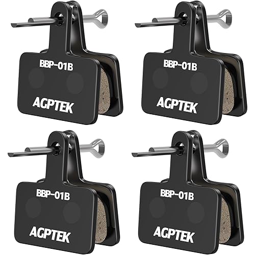 AGPTEK Bike Brake Pads, High-Performance Brake Pads, Disc Brake Pads & Spring (Semi-Metallic&Resin) for Mountain Bike Disc Brakes,Bike Pads Compatible with TRP Tektro Shimano Deore Br