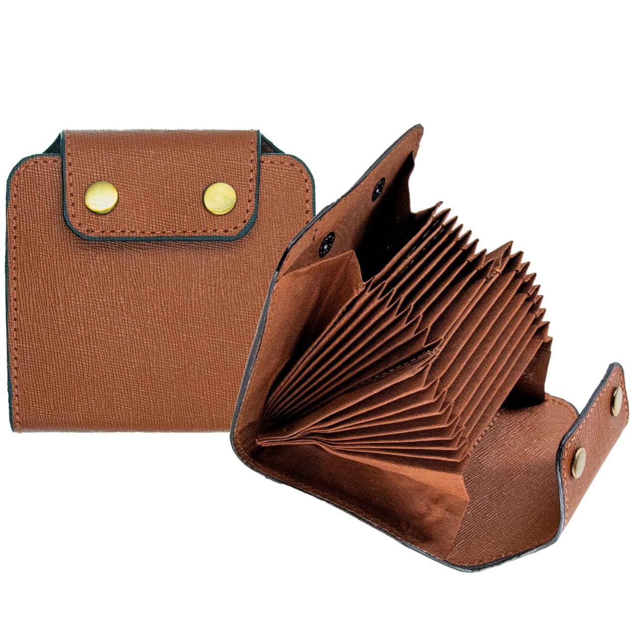 sifa Genuine Leather RFID Protected 15 Slots Debit/Credit/Card Holder for Men & Women (Tan)-picture-31