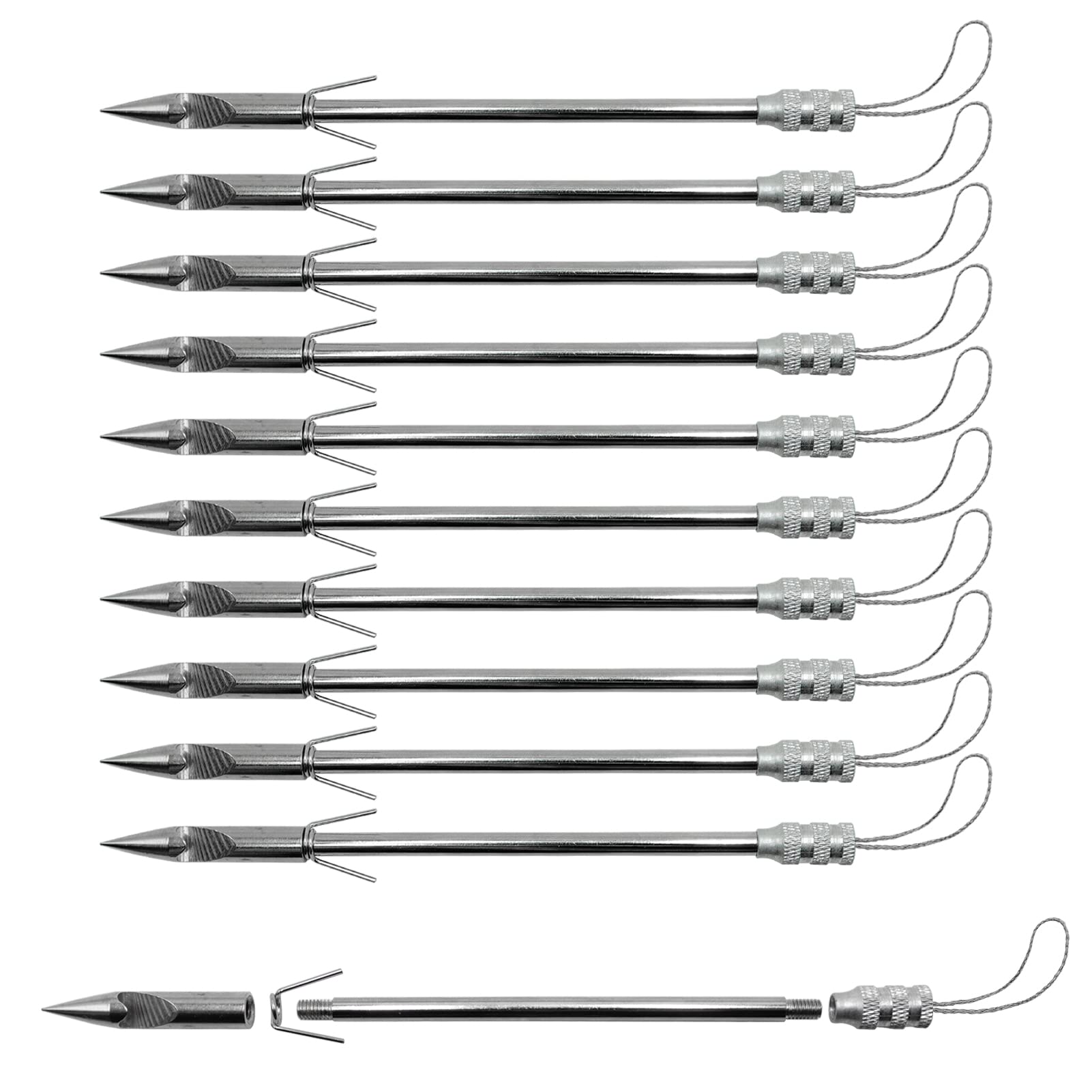 Obert 10 punte di freccia da pesca in acciaio inossidabile per pesca con l'arco freccette da pesca Broadheads freccia spinato balestra palo per la caccia Pro Fionda Catapulta Target Game