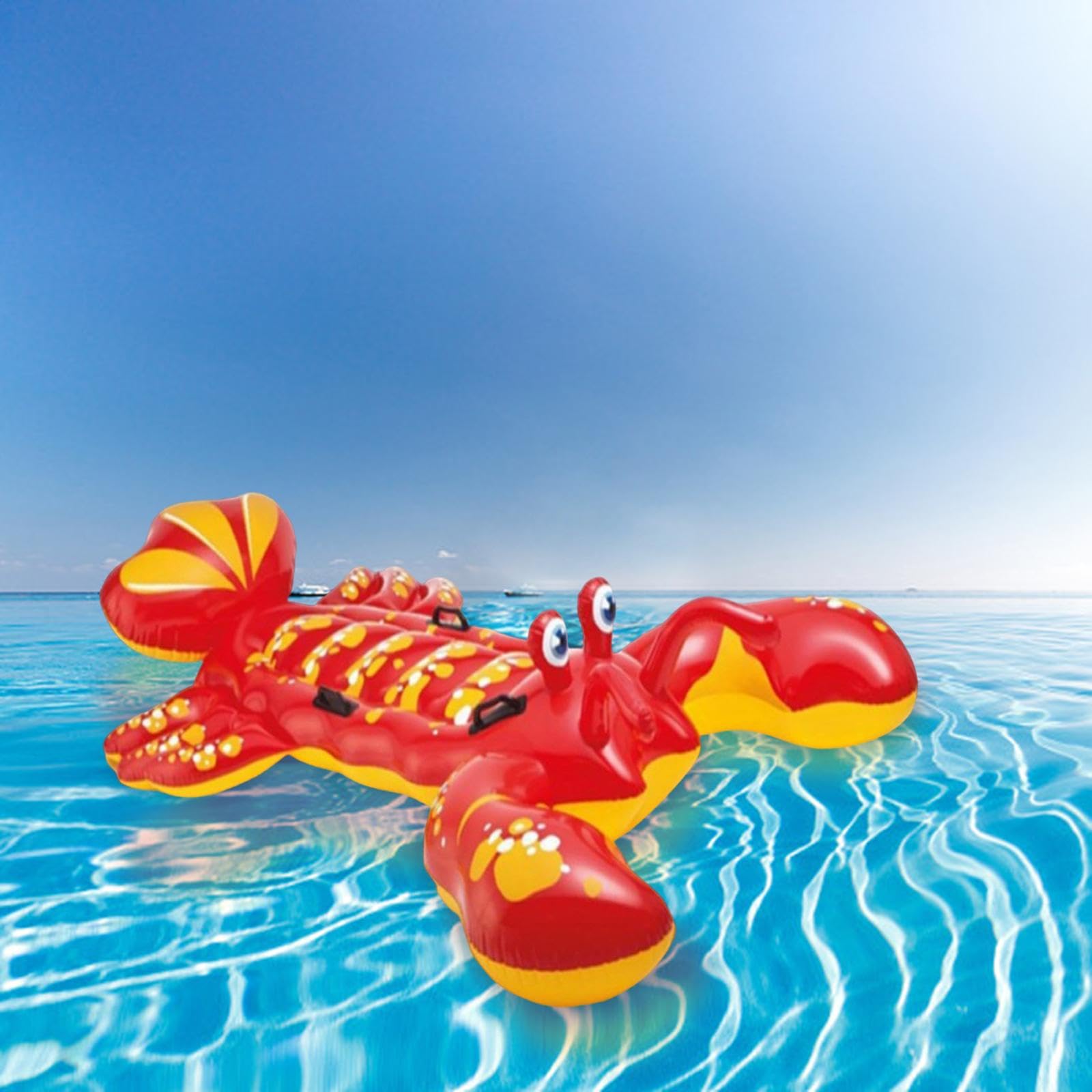 Pool Schwimmring Aufblasbares Schwimmreifen Schwimmring Spielzeug Lounge aus PVC für Kinder Erwachsene für Garten Badesee Strandaufenthalt, Hummer 213x137cm