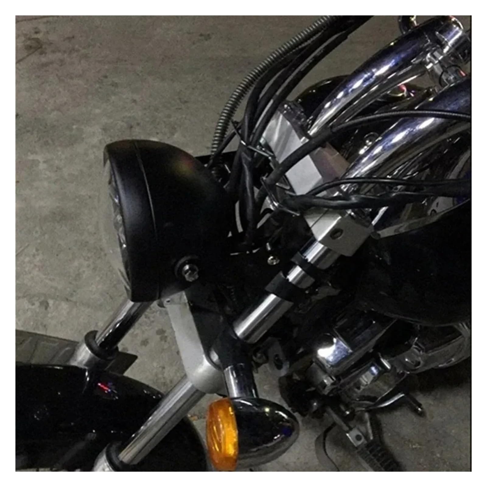Pour Chopper 5,75 Pouces Moto Ronde Noire 3/4 "boîtier De Montage Phare LED Coque Seau ﻿ Projecteur Avant Moto