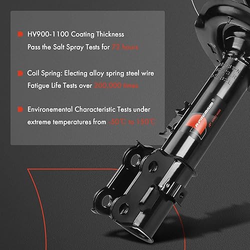 Miniatura 4 de A-Premium Par delantero (2) Conjunto completo de puntal y muelle helicoidal compatible con Hyundai Tucson 2010-2013 Kia Sportage 2011-2016