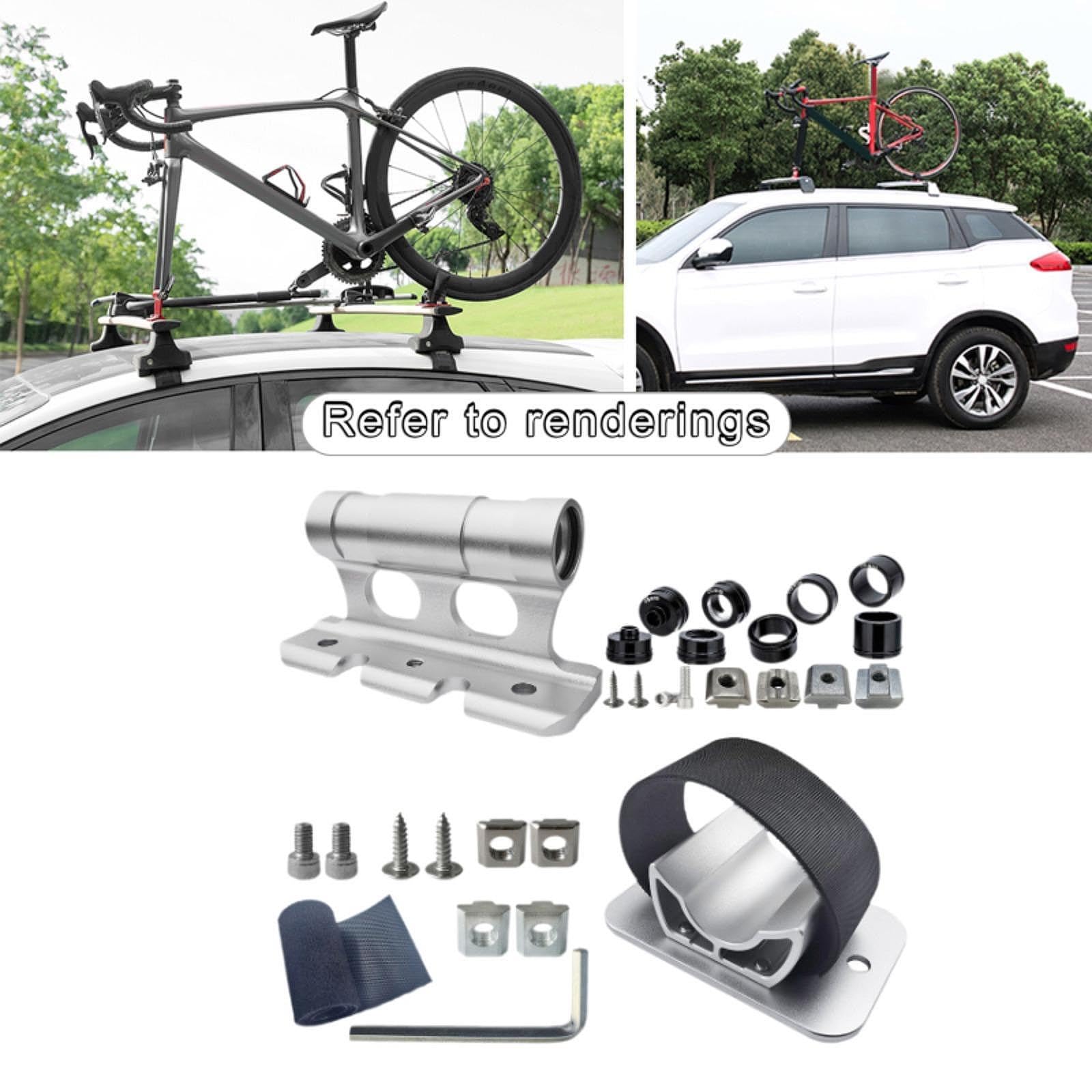 Baoblaze Supporto per forcella bici, portabici da tetto per auto con sgancio rapido, supporto universale per ruota, supporto per forcella anteriore, blocco, Argento