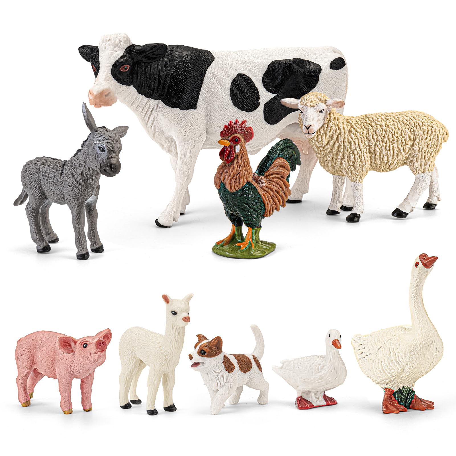 THINKBAY 9PCS Farm Animal Figures