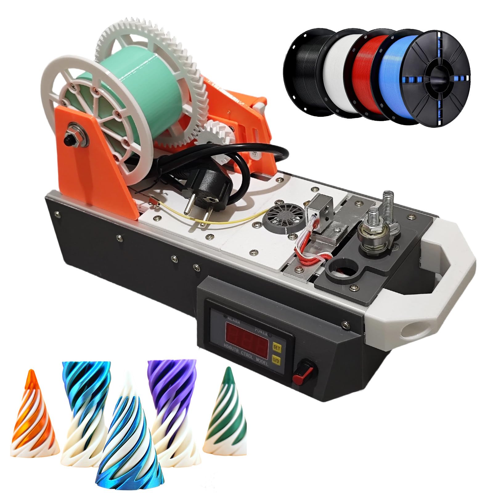 3D-Drucker-Extruder-Filament-Herstellungsmaschine, reduziert Druckkosten, 3D-Drucker-Filament-Herstellungsmaschine mit digitaler Temperaturregelung, für Familien, kleine Studios OptionA