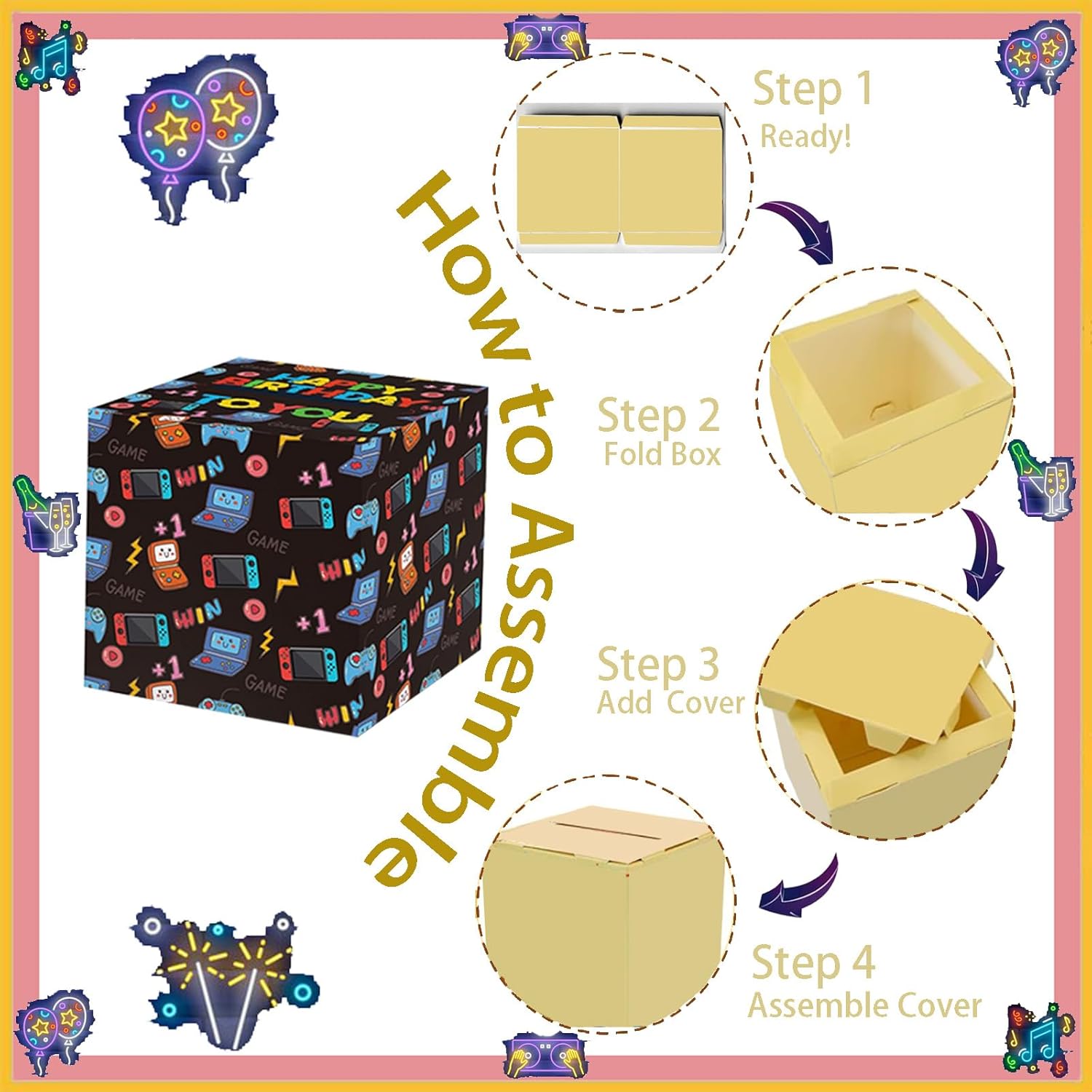 Rxwstt Game Money Box for Cash Gift, Money Roll Gift Box for Love Pull Out Kit with Cards Money as Money Bouquet, Surprise Game Money Pull Box Explosion for All Age Group with Instruction Book - Image 9