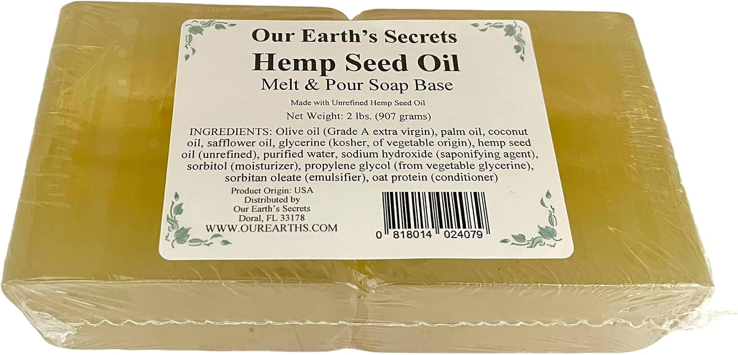 Hemp Seed - 2 Lbs Melt and Pour Soap Base - Our Earth's Secrets
