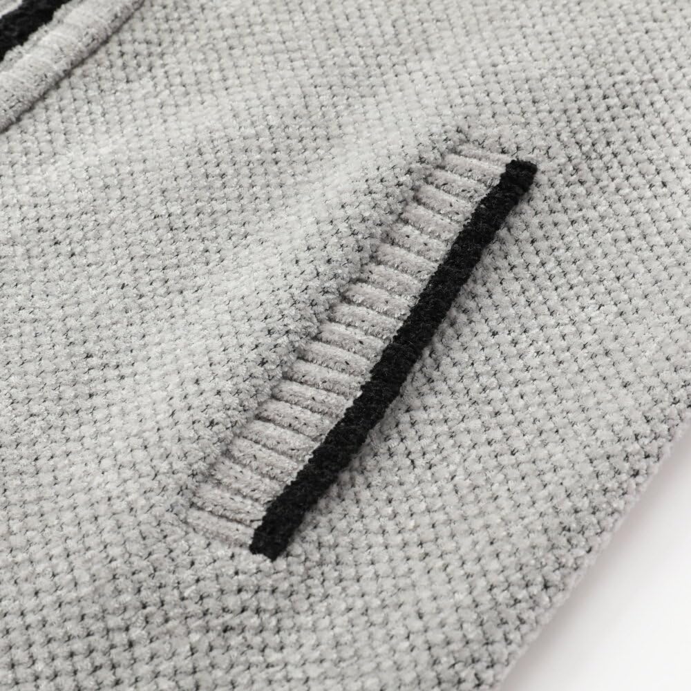 Allthemen Cardigan da Uomo Spesso con Collo Alto e Cerniera Lavorato a Maglia Sweater con Maniche Lunghe in Lana e Cotone