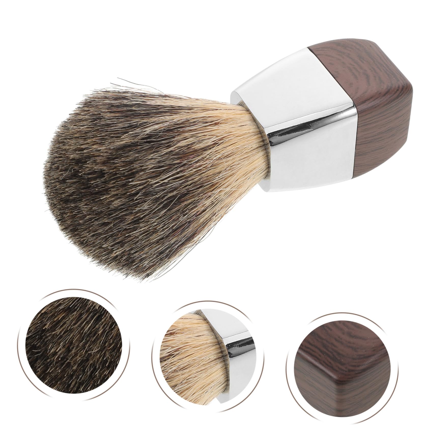 VICASKY Pennello da Barba per Uomo con Setole di Tasso Morbide Manico in Legno Elegante Spazzola Portatile per Peli del Viso per Rasatura Delicata e Cura della Barba