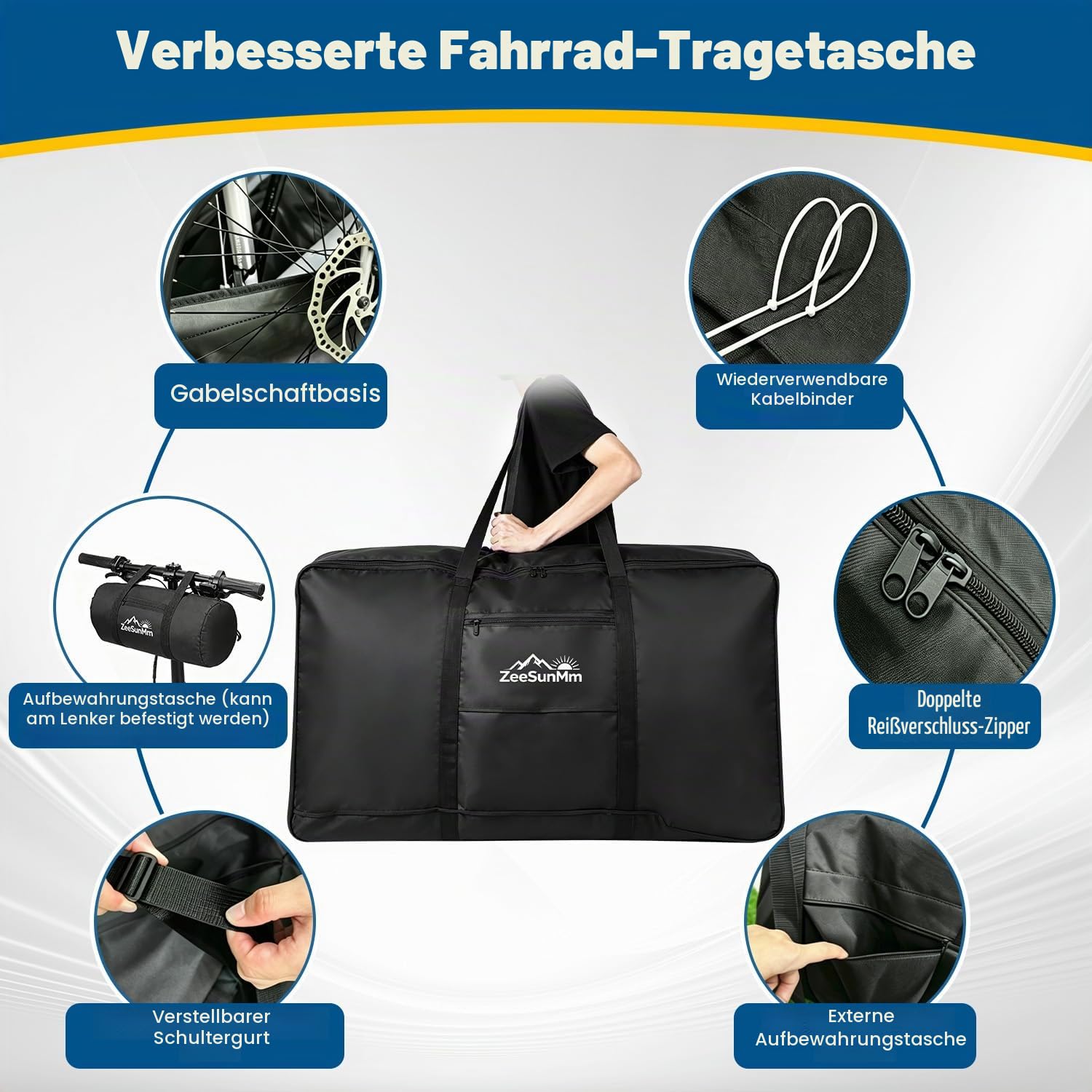 Fahrrad Transporttasche,29 Zoll MTB Rennrad Tasche, Fahrradtasche Flugzeug