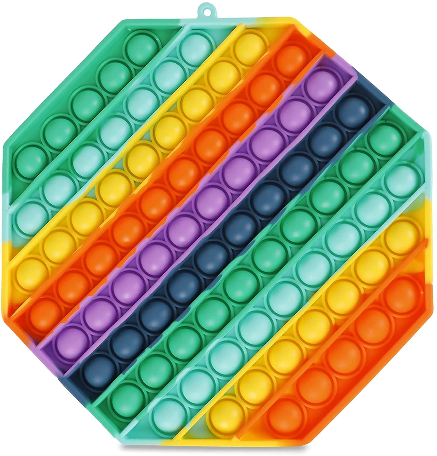 Cuared Cart Big Size Rainbow Pop 82 Bubbles Its Octagon Fidget Sensory Toy It Popits 8 Inch Stress Relief Silicone Pressure Relieving Poop Poppit Game Gift Popper Poppop Popitsfidgets for Teen Adult