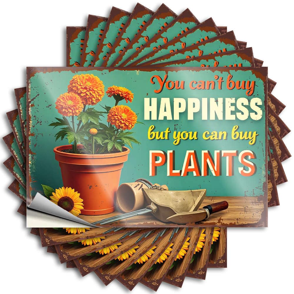 Sticker You Can't Buy Happiness, But Can Plants. for Boat Name & Backyard Bar - Magnetic Bumper Stickers Water Bottles Adult(12X18CM-6Pcs)
