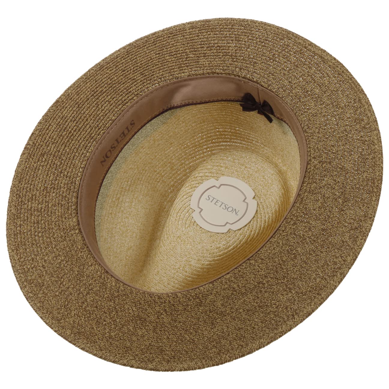Stetson Chapeau en Paille Contrast Brim Toyo Femme/Homme - pour Le Jardin de Soleil Plage avec Doublure Été Printemps-été
