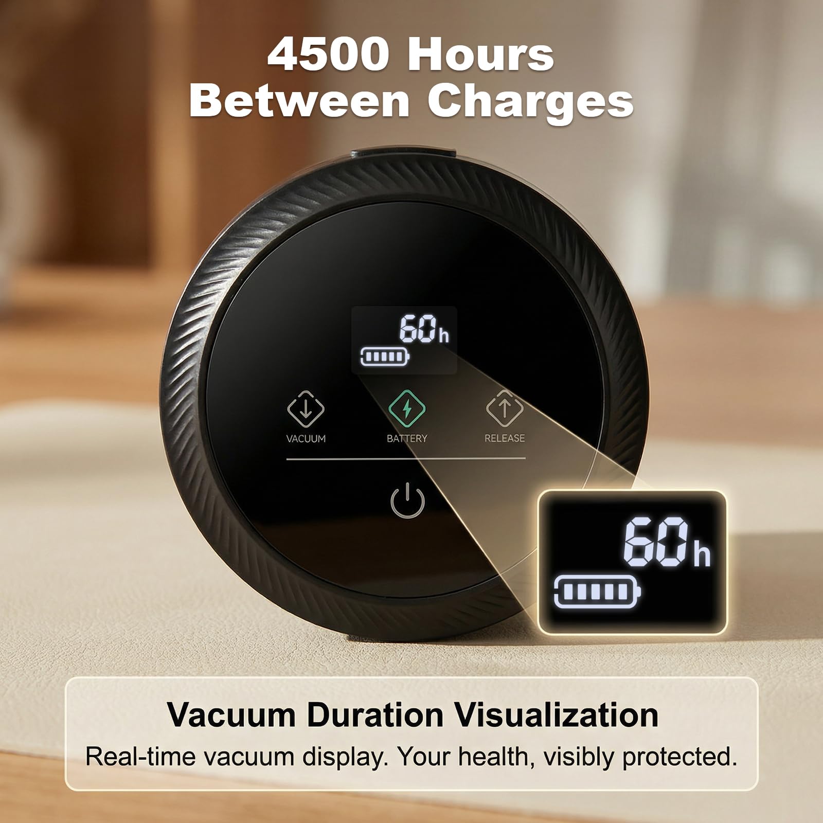 Vakuum-Kaffeedose, 1,6 l, großes Fassungsvermögen, luftdichter Kaffeebehälter mit abgestufter Skala und Vakuumdauer-Anzeige. Mit transparenter Borosilikatglas-Konstruktion