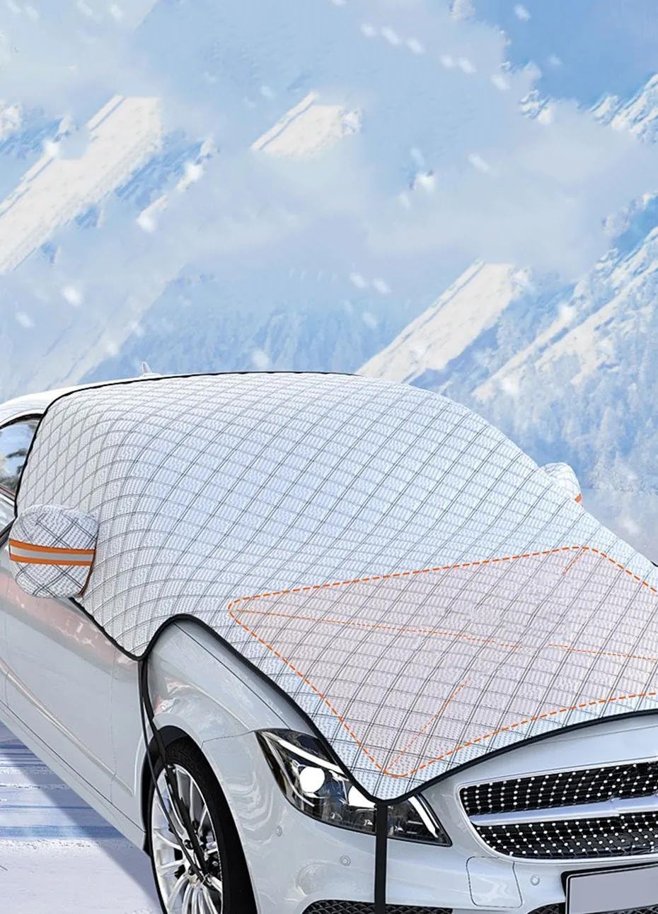 Protezione Neve per Auto da Esterno, Invernale, antigelo, per Parabrezza, con Cinghia Antivento, Universale per SUV e berline.