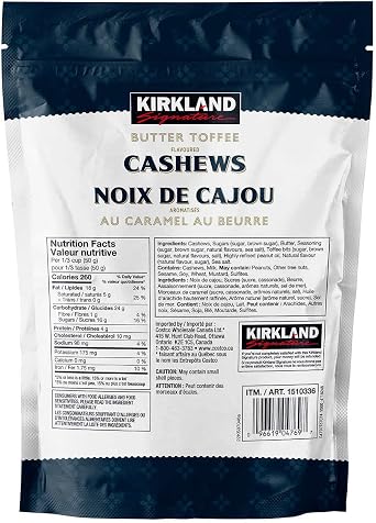 Butter toffee flavored cashews