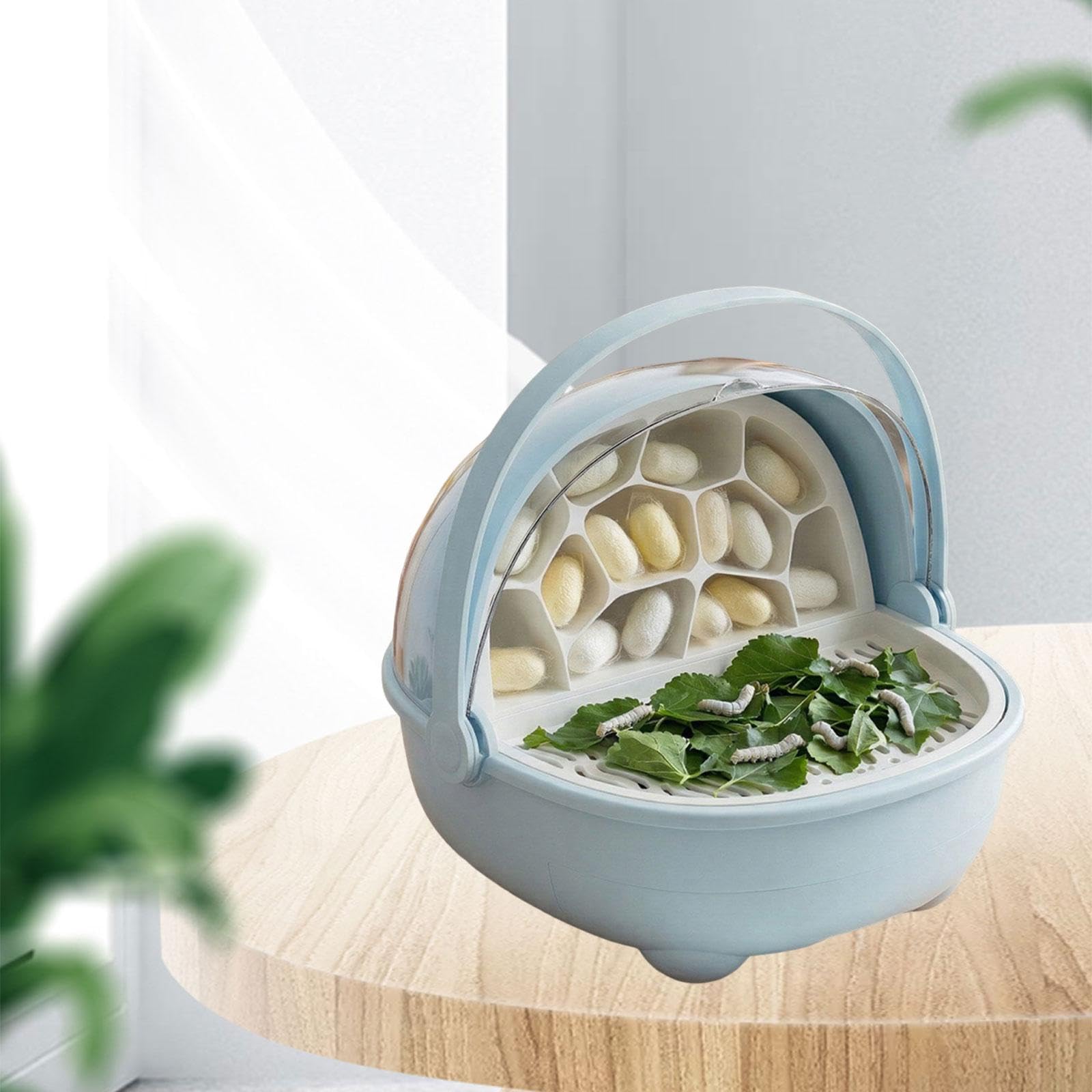 perfk Caja de cría de Gusanos de, Jaula de incubación, hogar para Tortugas y Geckos, Caja de Crecimiento para Gusanos de, contenedor de cría de, Azul