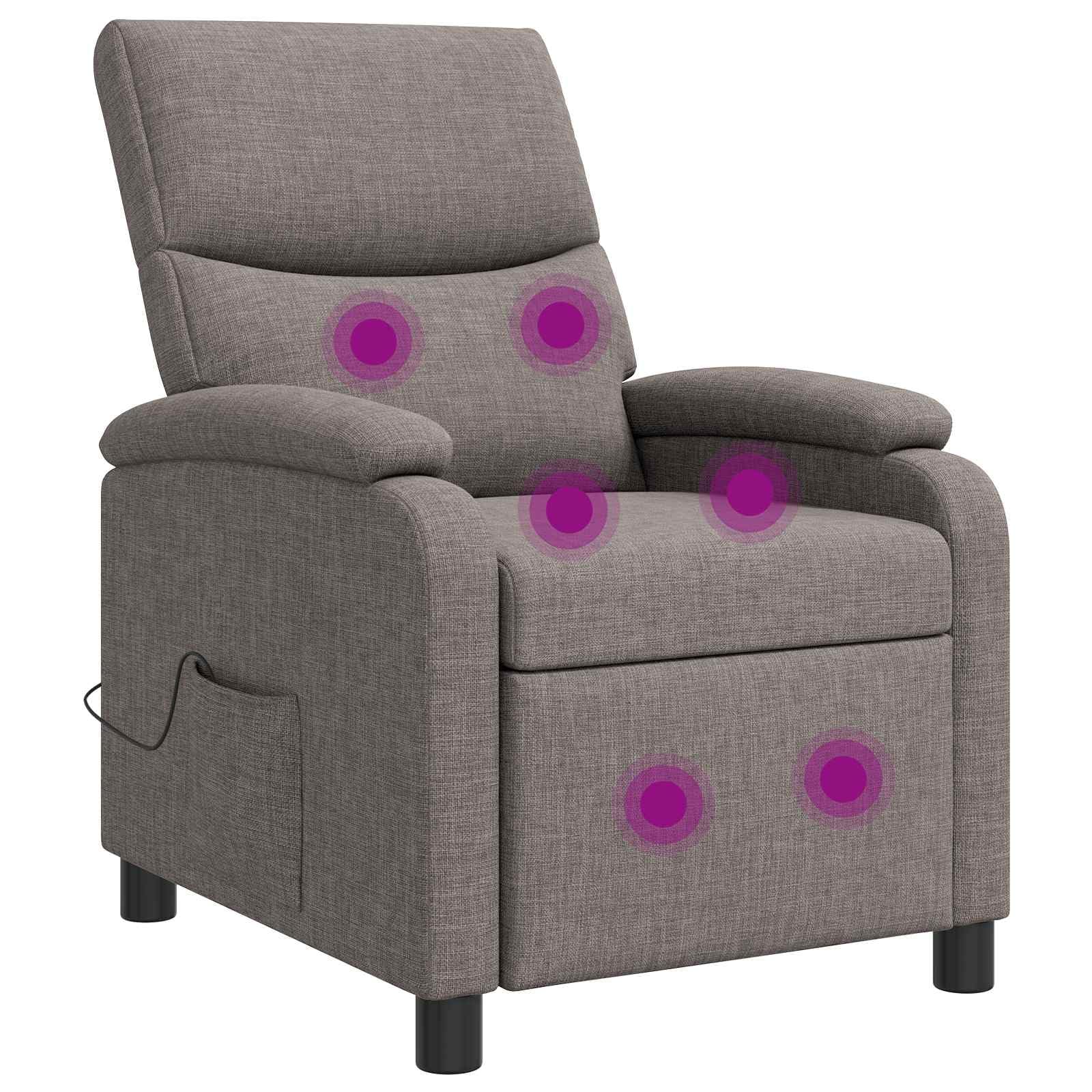 Fotel relaksacyjny w kolorze taupe z regulowanym oparciem 115-160