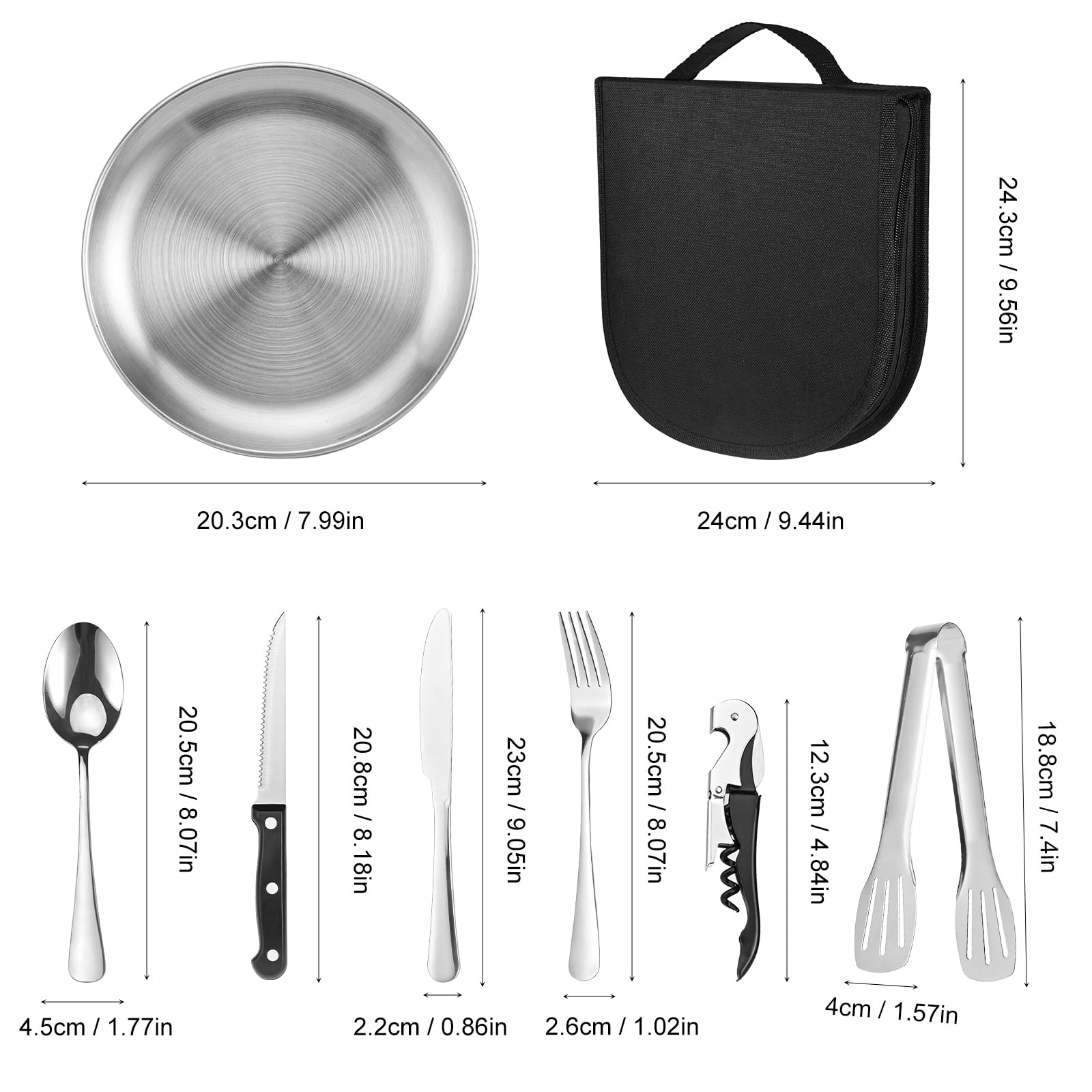 Ensemble de Couverts - Style Coréen - Acier Inoxydable 410 - Portable
