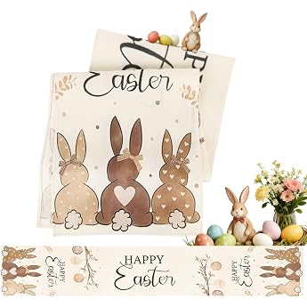 Easter Table Decoration 40 x 238 cm Rabbit Easter Table Runner Spring Easter Tablecloth Washable Table Runner Easter Table Runner Easter Table Decoration Happy Easter Easter Runner Modern for Kitchen Living Room