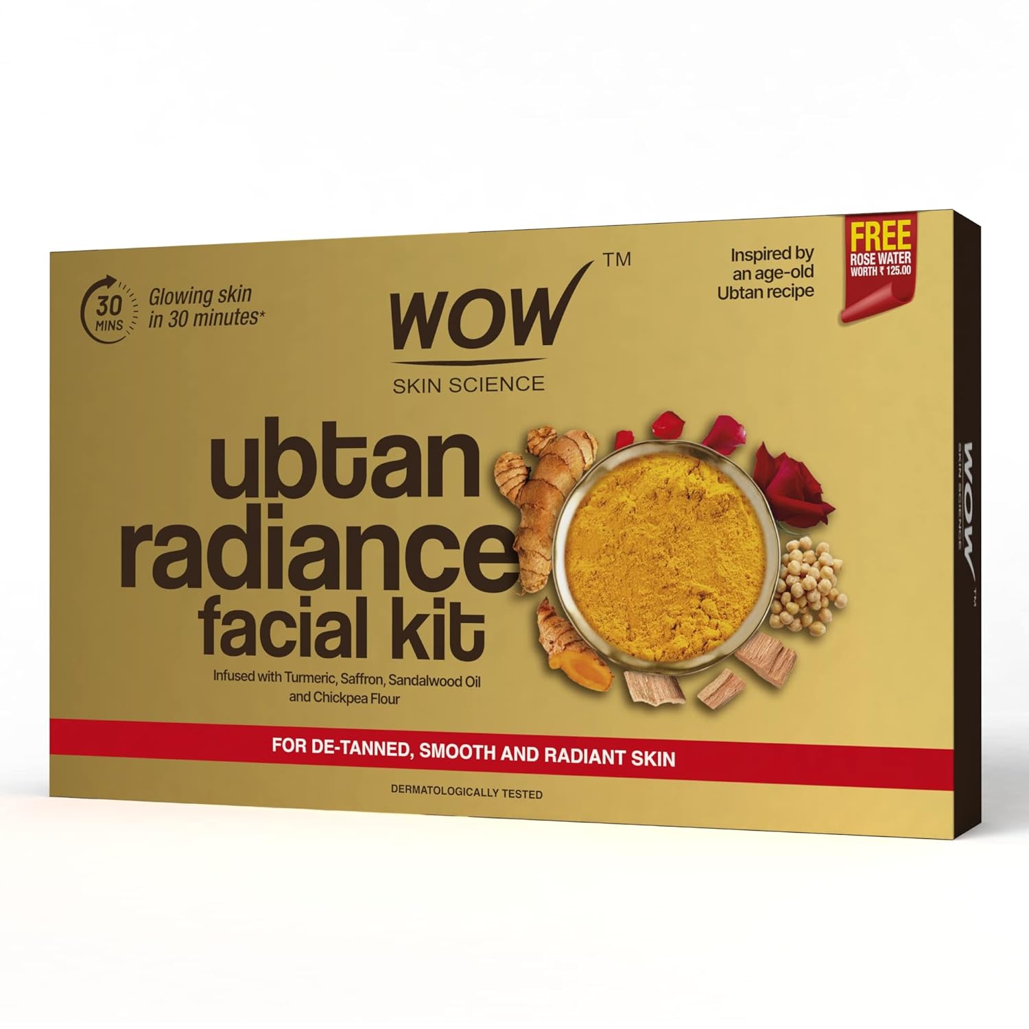 WOW Skin Science Ubtan Radiance Facial Kit for Glowing SkinHelps