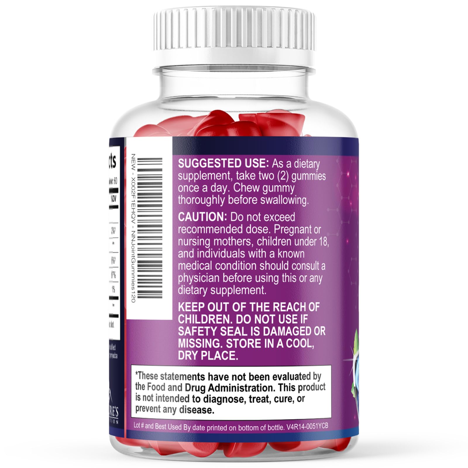 Joint Support Gummies - Extra Strength Glucosamine Gummy Plus Vitamin E - Nature's Joint Support Supplement for Occasional Discomfort for Back & Knees - Cartilage & Flexibility Support - 120 Gummies — Amazon image 8