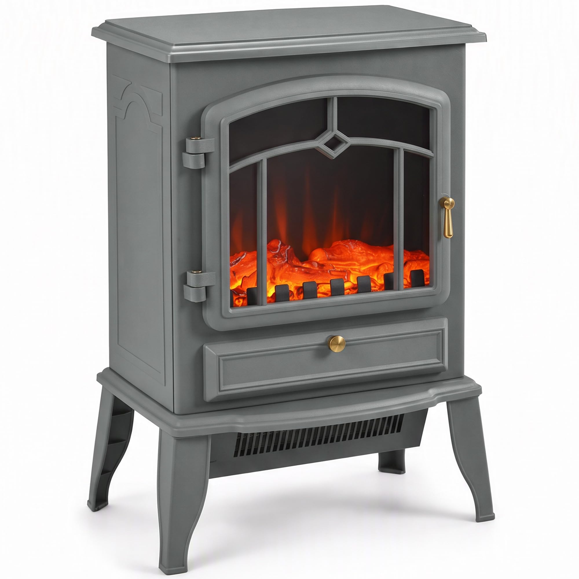 HOMCOM kominek elektryczny wolnostojący, 950/1850 W, szary