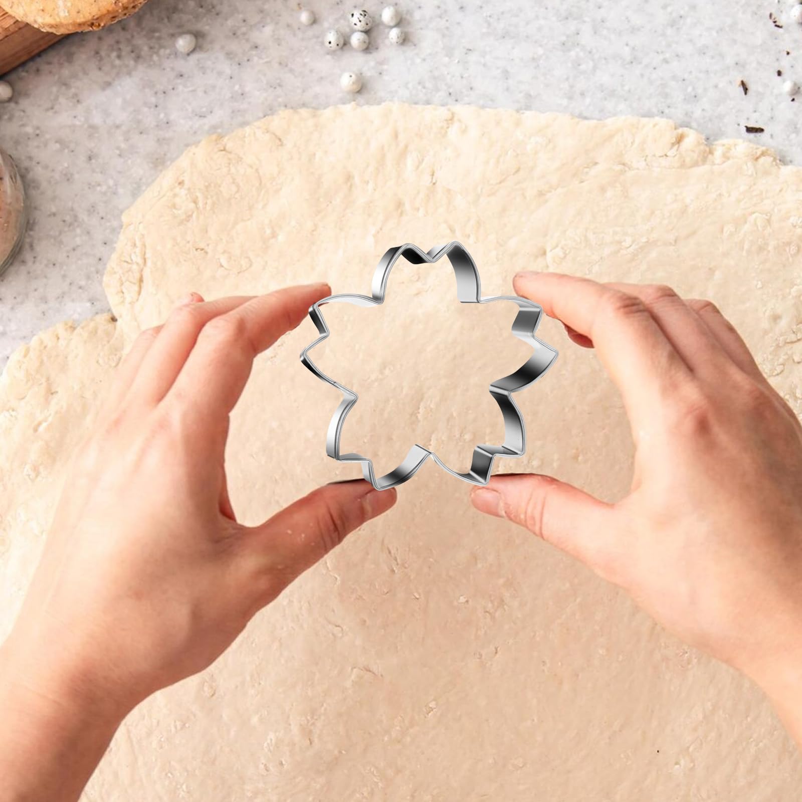 Set di 5 formine per biscotti in acciaio inox, per fondente fai da te, torte, dessert, biscotti (fiori
