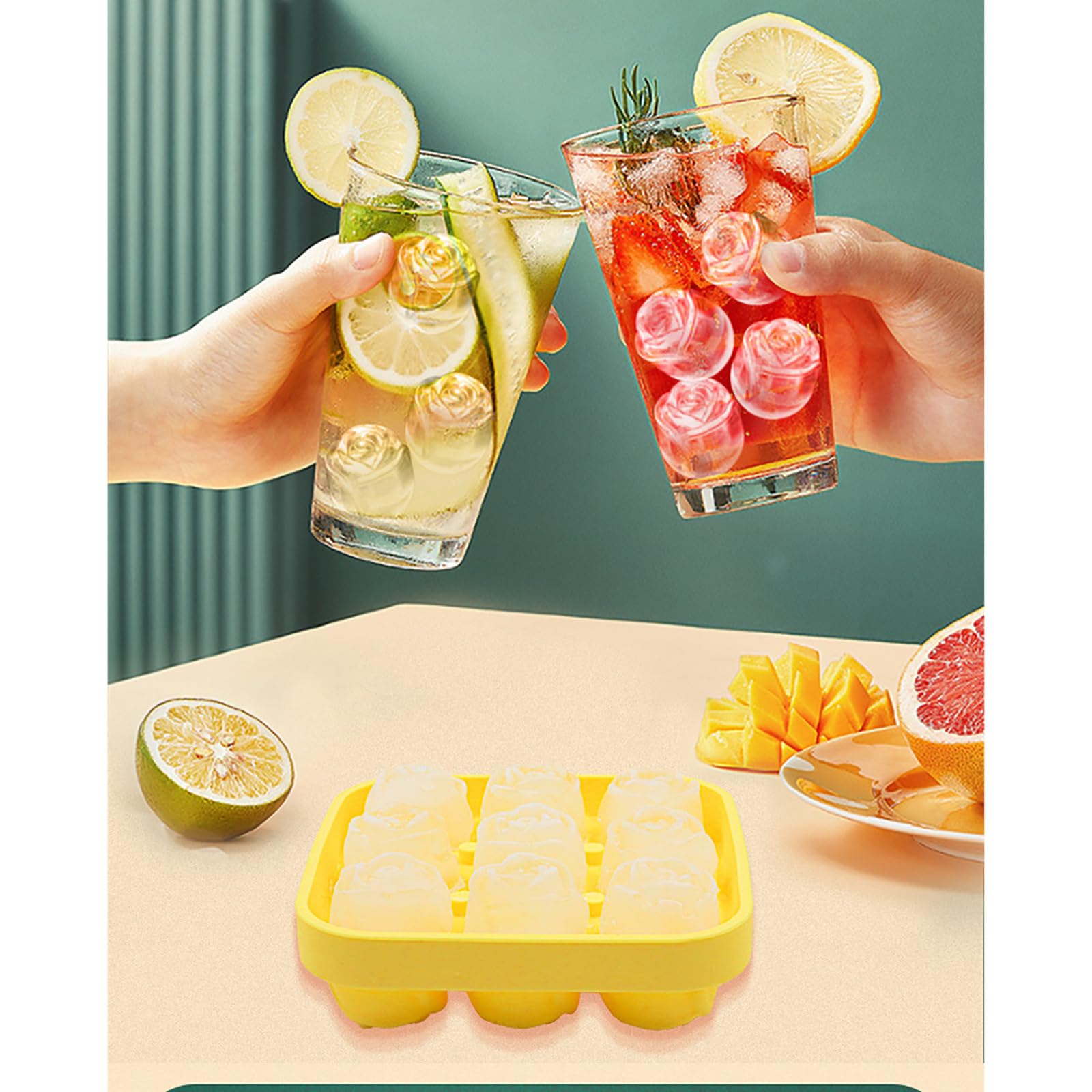 Set Da 6 Stampi In Silicone Per Sfere Di Ghiaccio Da 6 Cm, Per Whisky E Cocktail