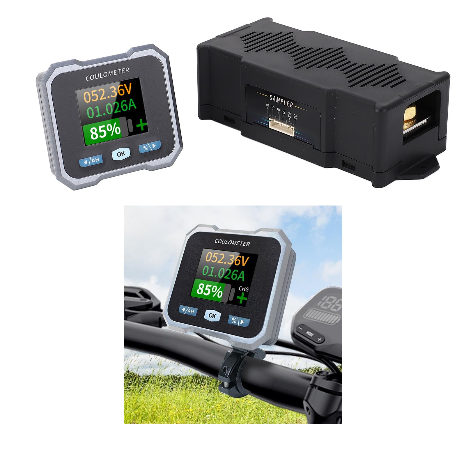 Generic Wodoodporny Miernik Stanu Akumulatora 400A 10-100V z Bluetooth do Motocykli Elektrycznych Skuterów