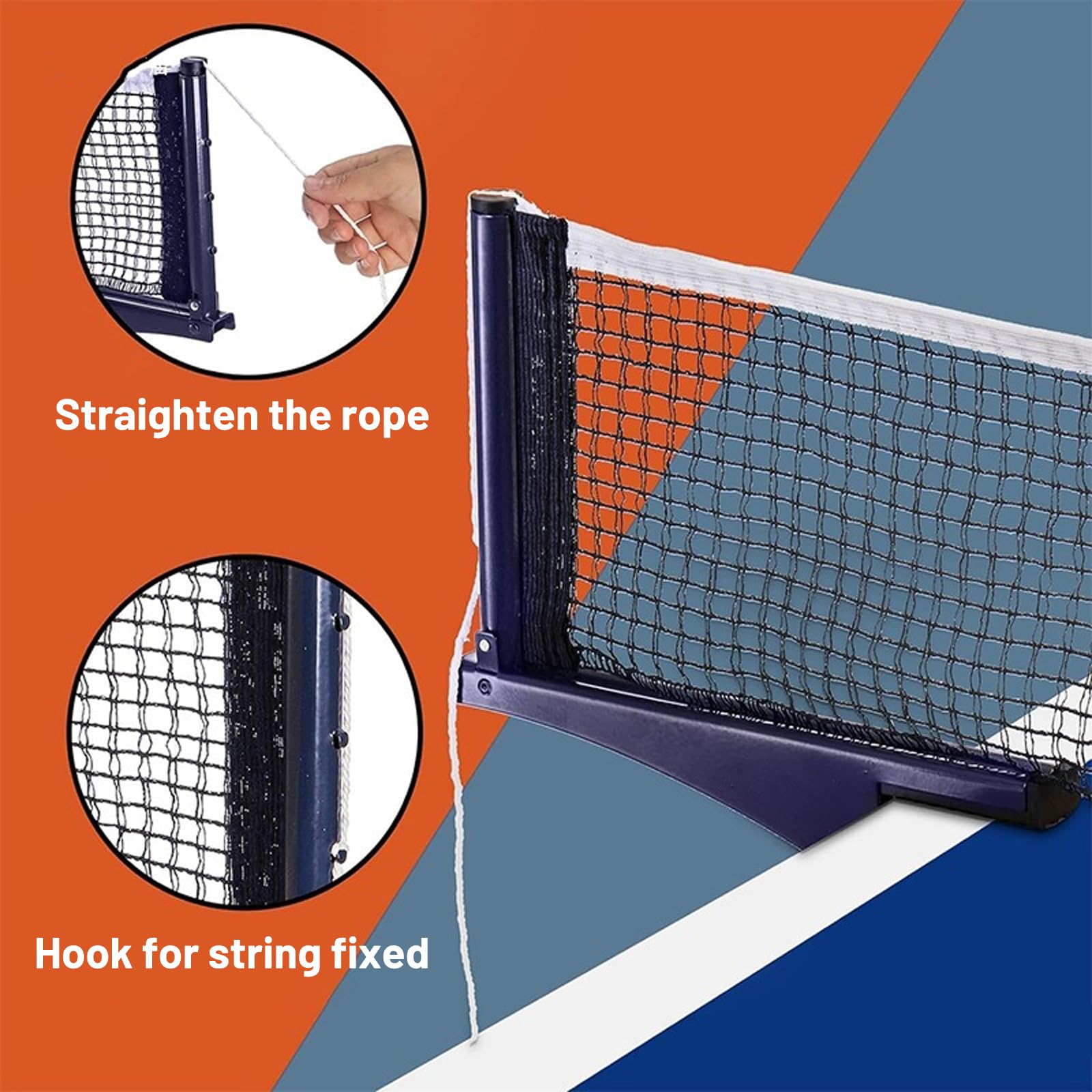 3 Pezzi Set Rete Da Ping Pong Di Ricambio Per Tavolo Da Ping Pong Interno Ed Esterno, Set Rete Portatile Allenamento Nero Per Tavolo Da Gioco, Accessorio Sportivo