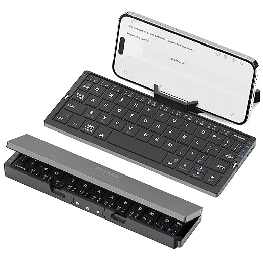 Foldable Aluminum Keyboard with Magnetic Stand