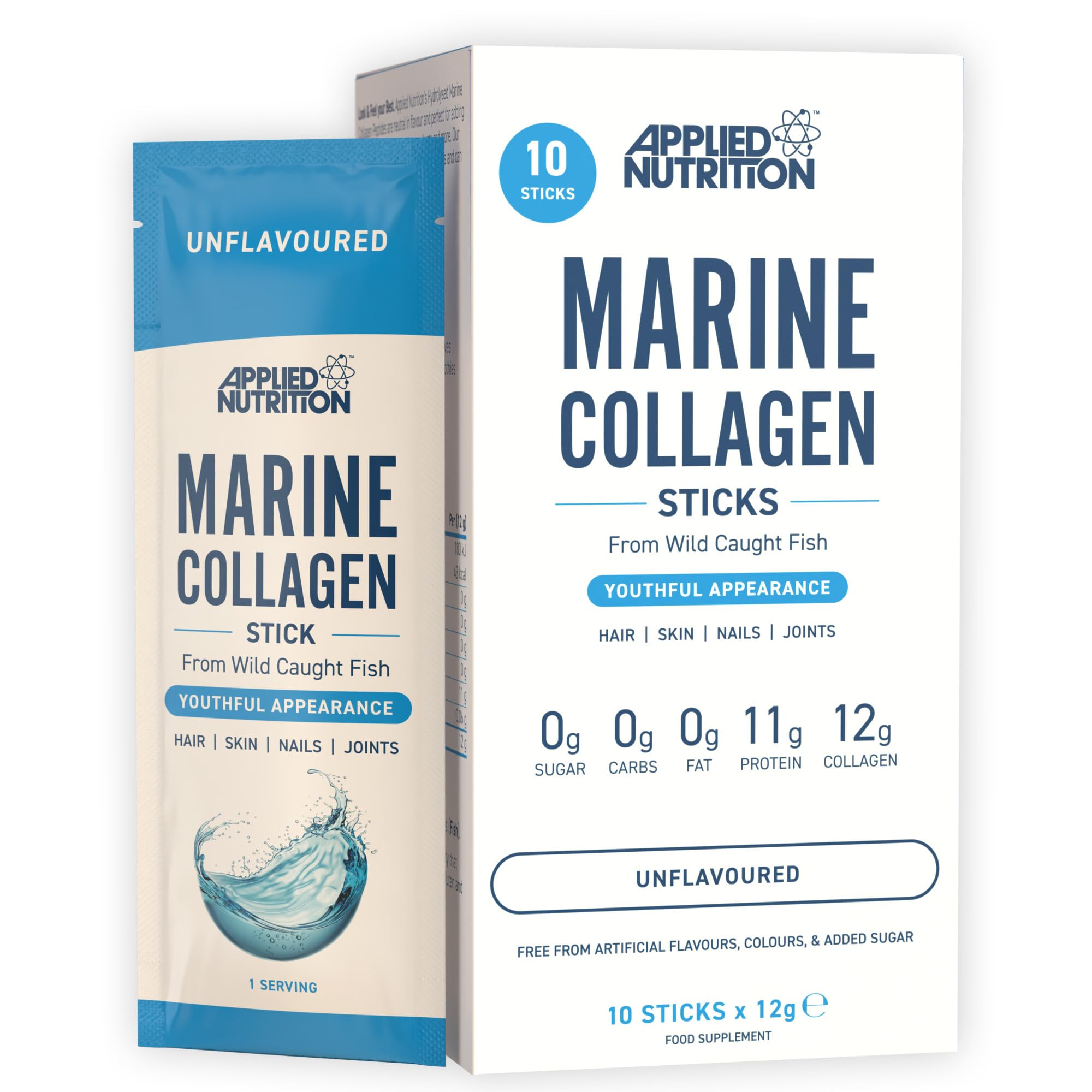 Applied Nutrition Marine Collagen Sticks - 12000mg - Unflavoured - 10 Sticks