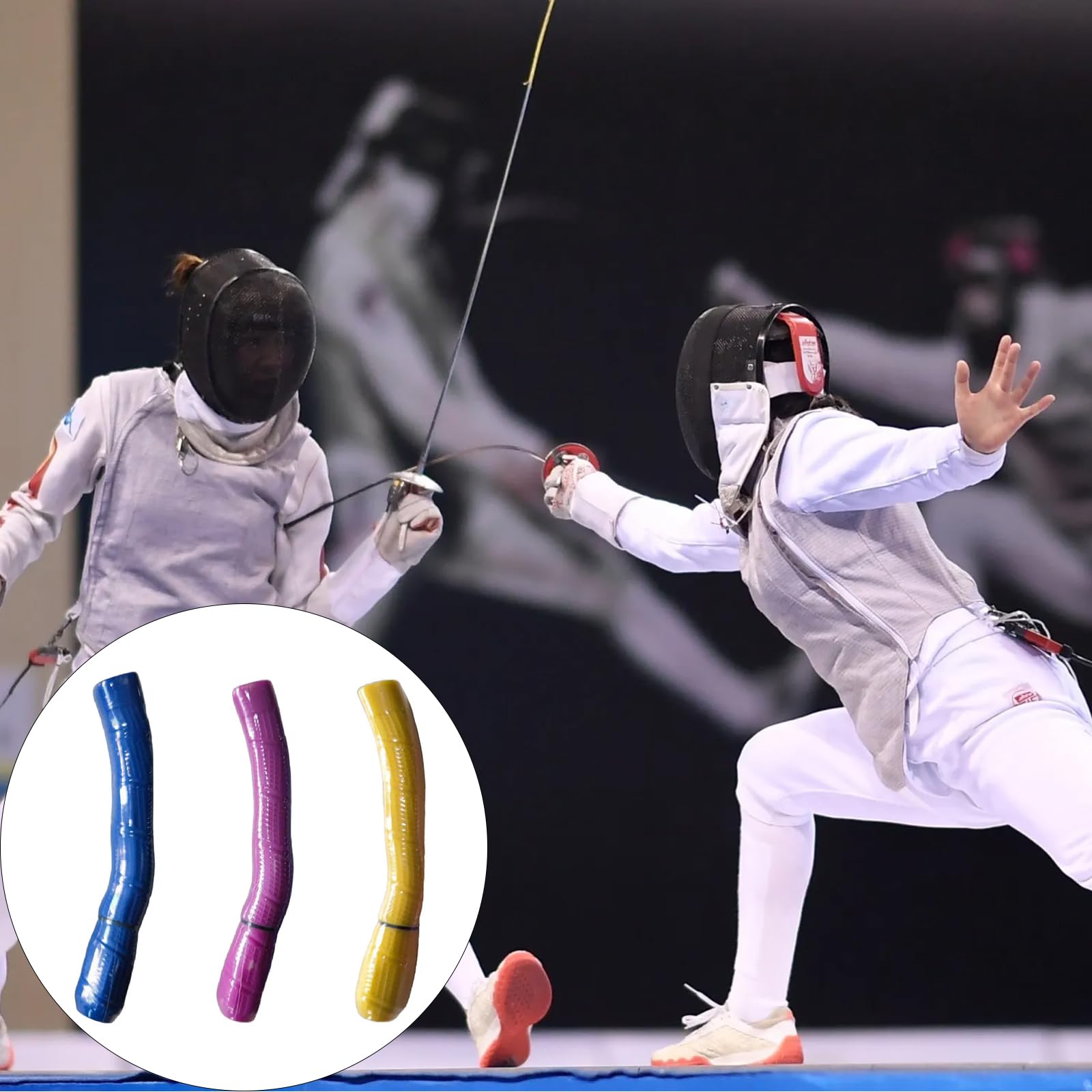 Gummizaun-Folien-Säbel, Epee-Griff, bequemer Griff, gebogener gerader Griff, Trainingszubehör, Zaunausrüstung, Trainingszubehör