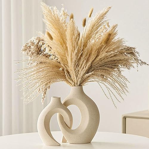 Jarrón de Navidad - Juego de 3 para decoración interior del hogar, decoración de Navidad, jarrones blancos flocados, decoraciones de Navidad para