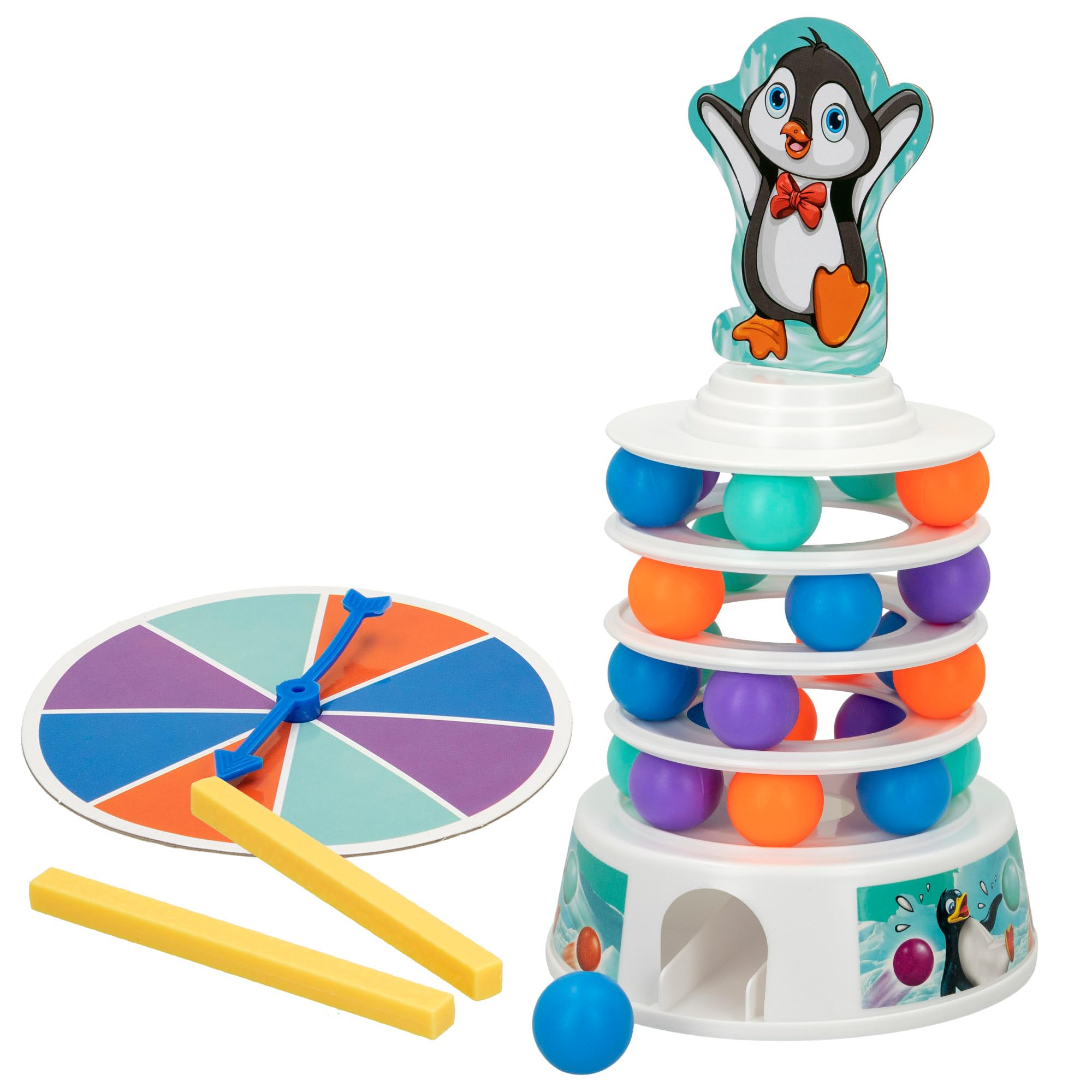 ColorBaby 49400 - CB Games Pinguini Sciatori - Gioco Di Equilibrio Per Bambini Dai 4 Anni, 44 Pezzi, 2 Giocatori, Sviluppa Manualità