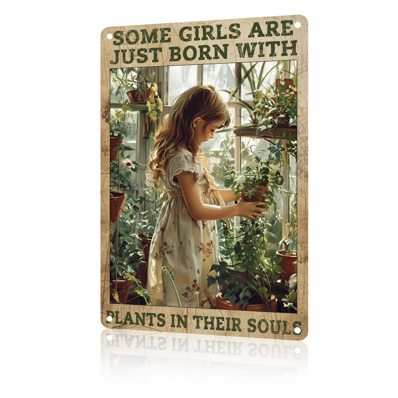 Anceky Funny Garden Decor Some Girls Are Just Born With Plants In Their Souls Vintage Metal Signs Garden Tin Sign for Home Outdoor Wall Decor 12×16 Inch